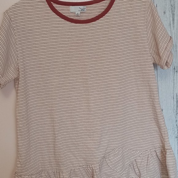 NWOT - Ten Sixty Sherman Striped Tee with Ruffled Bottom - Picture 5 of 5
